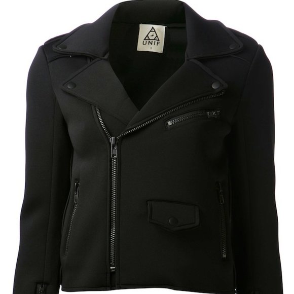 UNIF Jackets & Coats Unif Rare Black Scuba Moto Jacket Rare Poshmark